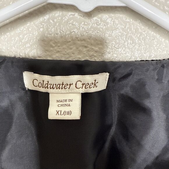 New Coldwater Creek Size XL Velvet Waterfall Open Front Vest Tie Back Sleeveless - Picture 3 of 11